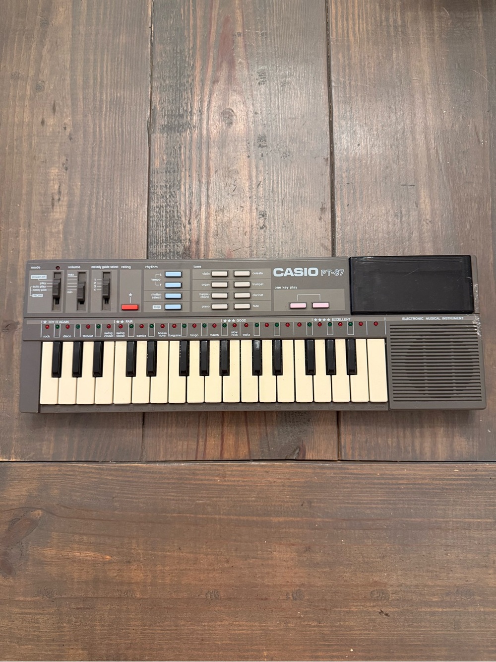 Vintage 80's Casio PT-87 Synth Casiotone Keyboard - NO BATTERY COVER - Tested